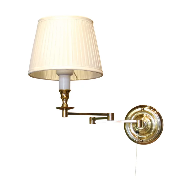 extendable Brigitte wall lamp in polished brass with lampshade … - Moinat - Wall lights, Sconces
