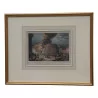 Colored engraving framed under glass “Fire of the body of … - Moinat - VE2022/1
