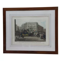 engraving “Brighton coach Regent Circus Picadilly” framed under …