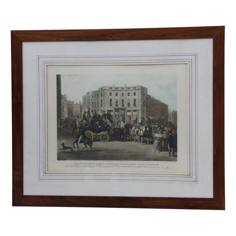 engraving “Brighton coach Regent Circus Picadilly” framed under … - Moinat - Prints, Reproductions