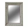 Mirror composed of an old frame in white patinated wood... - Moinat - Mirrors