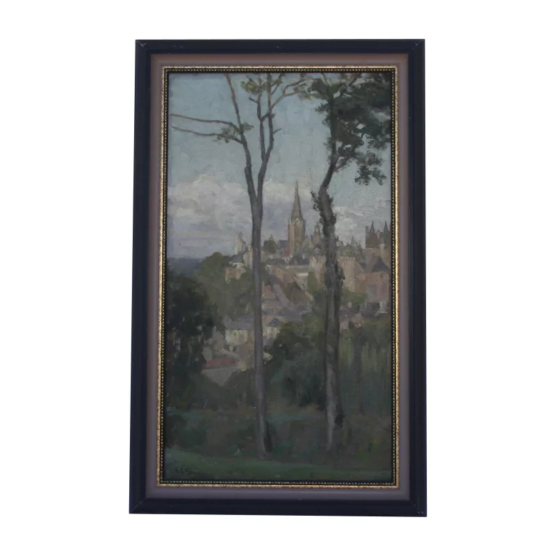 Oil painting on canvas with black painted gilt wood frame - … - Moinat - VE2022/1