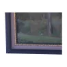 Tableau huile sur toile avec cadre en bois doré peint noir - … - Moinat - VE2022/1