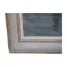 Tableau, huile sur toile avec cadre en bois peint “Bord de lac … - Moinat - VE2022/1