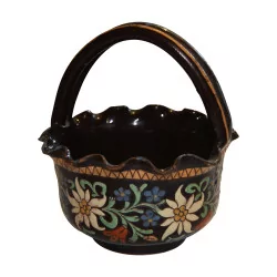 个小型 Old Thun 瓷篮。瑞士，十九世纪