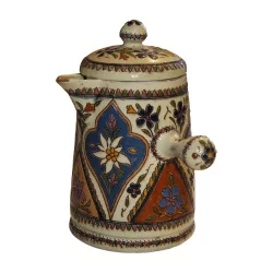 Chocolatière with handle and lid in Old porcelain …