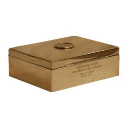 silver cigar box (lid damaged on