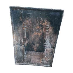 black cast iron fireback, dated 1768. 18th century