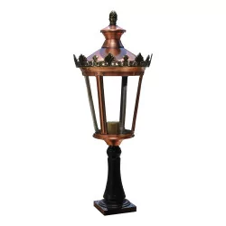 garden bollard (Lantern on foot) Louvre model in copper …