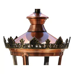 garden bollard (Lantern on foot) Louvre model in copper …