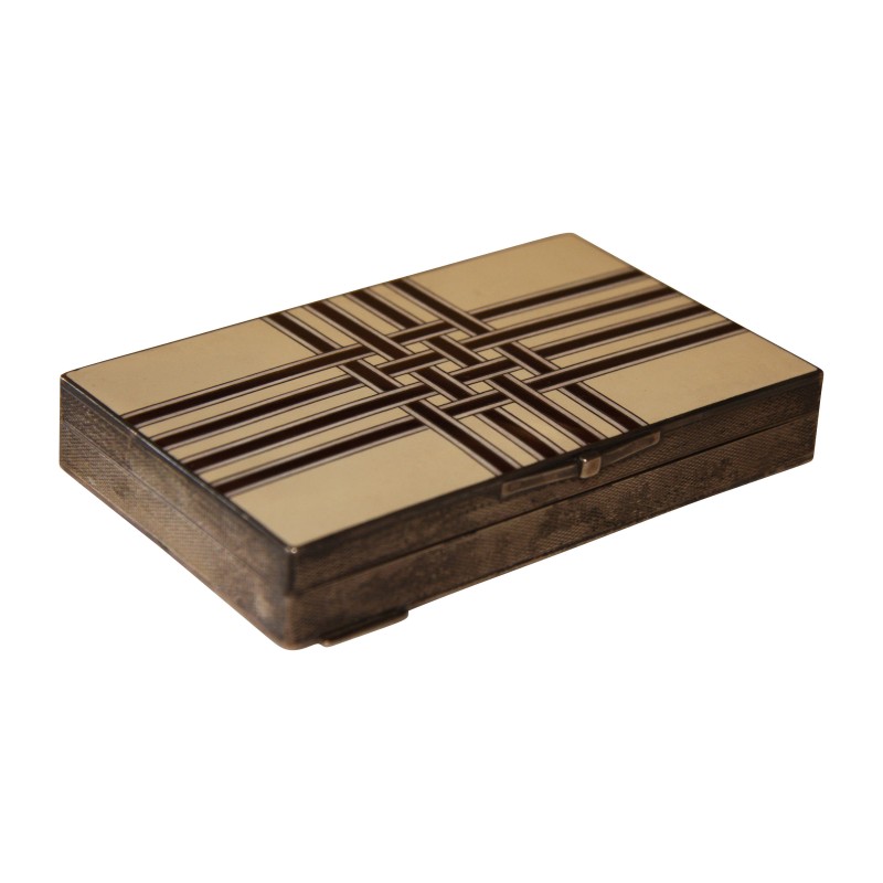 Art-Deco-Silberdose, verzierte Oberseite mit roter und weißer Emaille… - Moinat - Schachtel, Urnen, Vasen Art-Deco-Silberdose, verzierte Oberseite mit roter und weißer Emaille… - Moinat - Schachtel, Urnen, Vasen