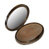 Oval compact in silver metal, two sides with engraved decoration of … - Moinat - Boxes, Urns, Vases