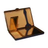 blauer Kasten, wohl kompakt, emailliertes lackiertes Metall, … - Moinat - Schachtel, Urnen, Vasen