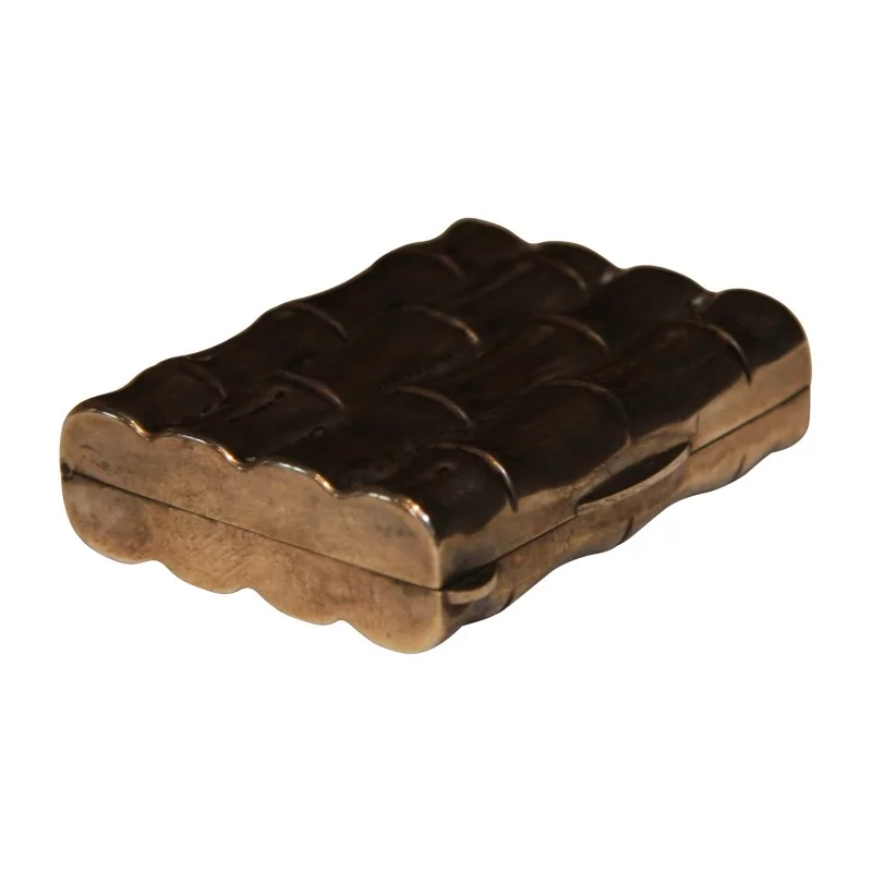 Bote en argent 900 en forme de branche de bambou. 20ème siècle - Moinat - Argenterie