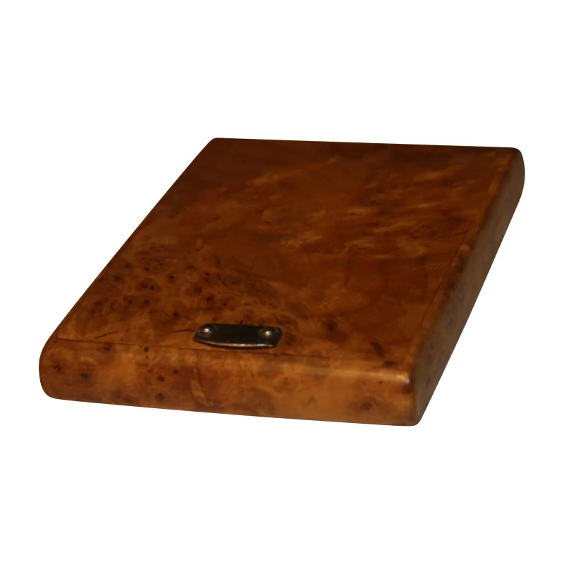 Kiste aus lackiertem Ulmenmaserholz mit Metallstange. 20. … - Moinat - Schachtel, Urnen, Vasen