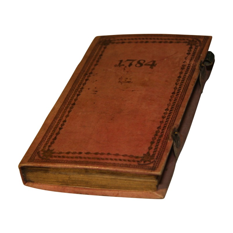Ancien calendrier ou almanach daté de 1784 en cuir gaufré et … - Moinat - Accessoires de décoration Ancien calendrier ou almanach daté de 1784 en cuir gaufré et … - Moinat - Accessoires de décoration
