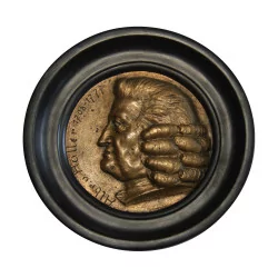 bronze medallion by A. Haller 1708 - 1777, signed. 20th …