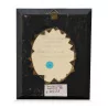 Black stained wooden frame with straight profile, under glass. 20th … - Moinat - Picture frames