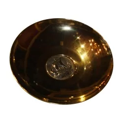 Coupelle en vermeil et pièce centrale en argent 925. 20ème