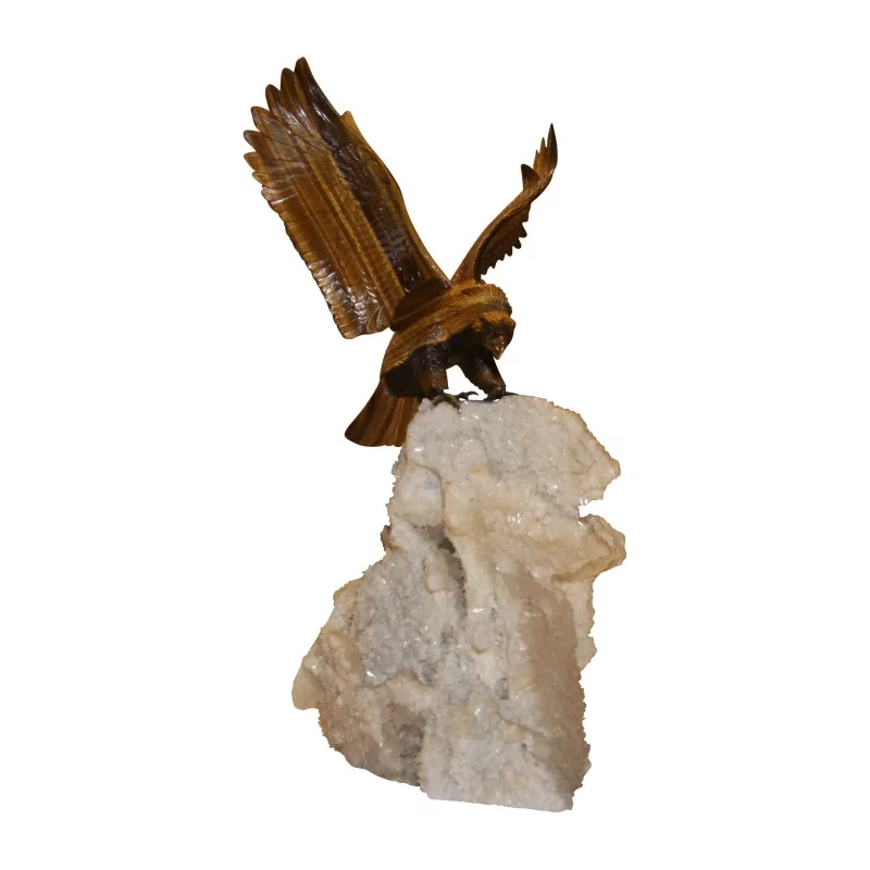 代表一只鹰的雕塑在水晶上的虎眼...... - Moinat - 装饰配件