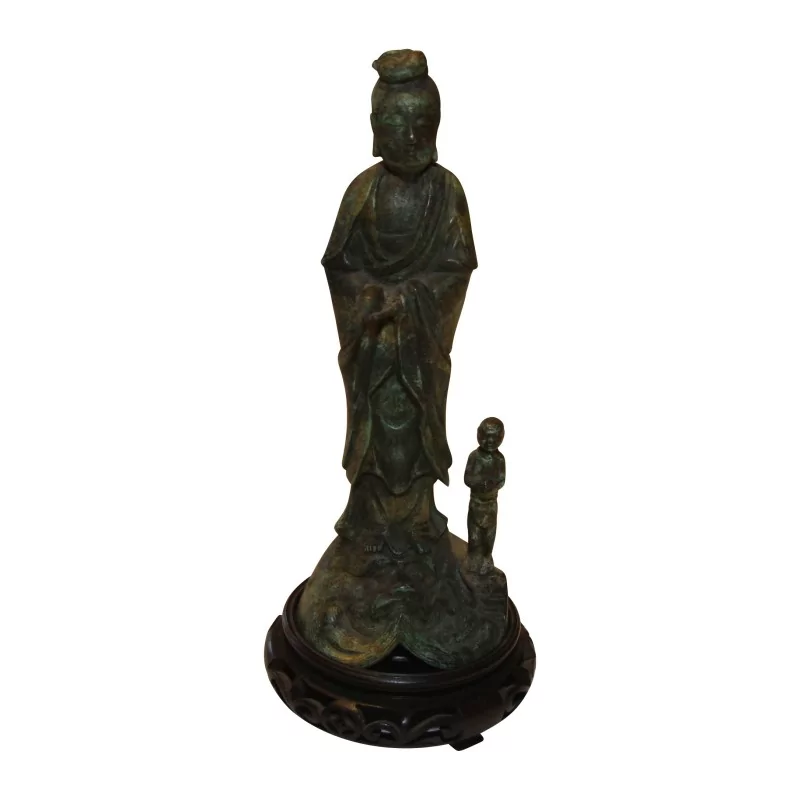 зеленовато-желтая бронзовая скульптура китайского божества на … - Moinat - Декоративные предметы