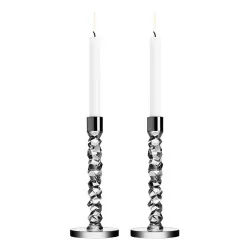 Pair of Carat crystal candlesticks from the Orrefors collection.
