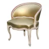 把镀金漆山毛榉木梳妆台扶手椅，上面覆盖着…… - Moinat - 扶手椅