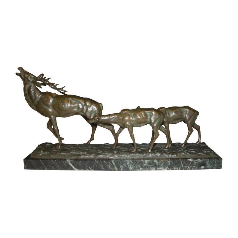 Bronze “Cerf & Biches” signé Joseph Emile RENIER (1887-1966) … - Moinat - Bronzes Bronze “Cerf & Biches” signé Joseph Emile RENIER (1887-1966) … - Moinat - Bronzes