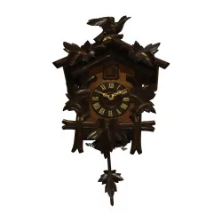 Cuckoo clock in carved wood from Brienz, to be restored. Switzerland, 19th