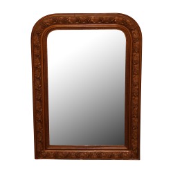 Miroir Louis-Philippe richement sculpté en bois doré. 20ème …
