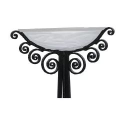 Lampadaire Art-Déco dans le goût de Brandt avec coupelle vert (genre Lalique).