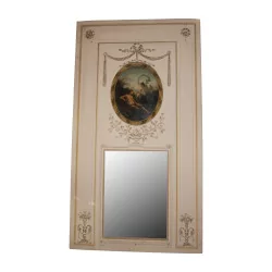 Großes Louis XVI Trumeau mit Spiegel und dekorativer Bemalung auf …