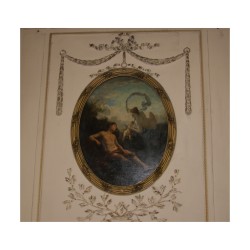Large Louis XVI trumeau with mirror and decorative painting on …