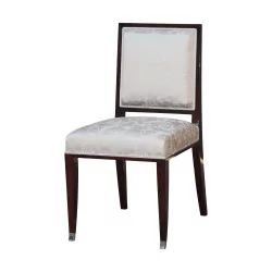 1930 装饰艺术风格的椅子，抛光桃花心木，带有彩色鞋子……