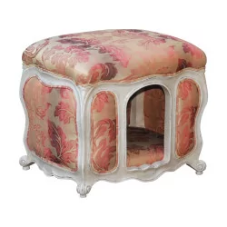 Louis XV style living room niche pouf, gray patina 06 with