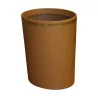 Oval leather wastebasket color 18237 camel - Moinat - Office accessories, Inkwells