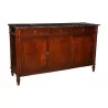 Buffet Louis XVI en acajou avec dessus marbre gris Saint Anne … - Moinat - Bahuts, Bars, Buffets, Coffres, Enfilades