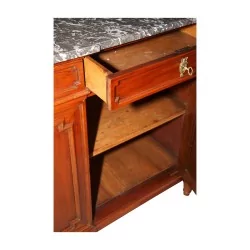 Buffet Louis XVI en acajou avec dessus marbre gris Saint Anne …