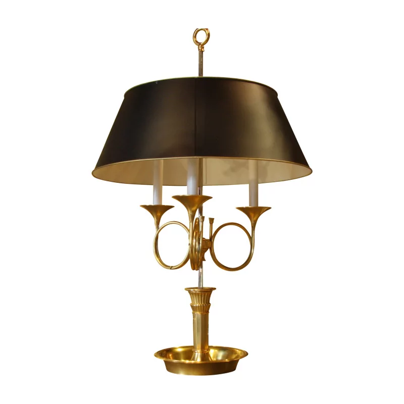 Louis XVI style bouillotte lamp with fine gold finish, 3 … - Moinat - Table lamps