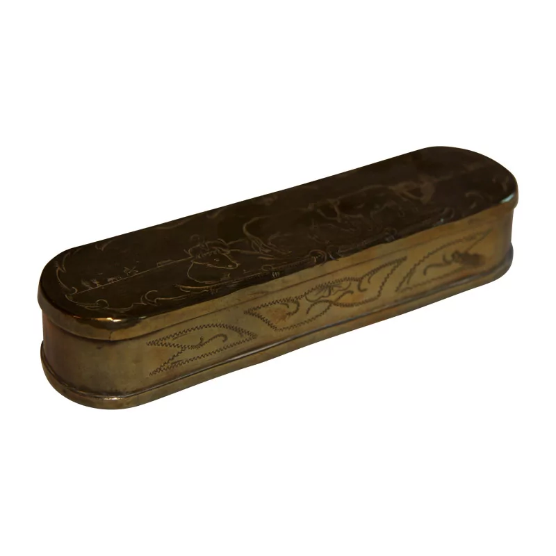 engraved metal box. 20th century - Moinat - Boxes, Urns, Vases