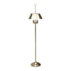 Stehlampe im Empire-Stil aus massivem, poliertem Messing.