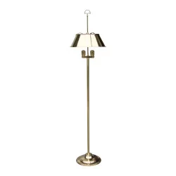 Empire style floor lamp in solid polished brass.