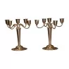 Pair of 5-branch 925 silver candlesticks - Moinat - Candleholders, Candlesticks