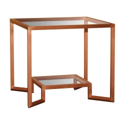 Coffee table in solid iron with copper finish and trays …