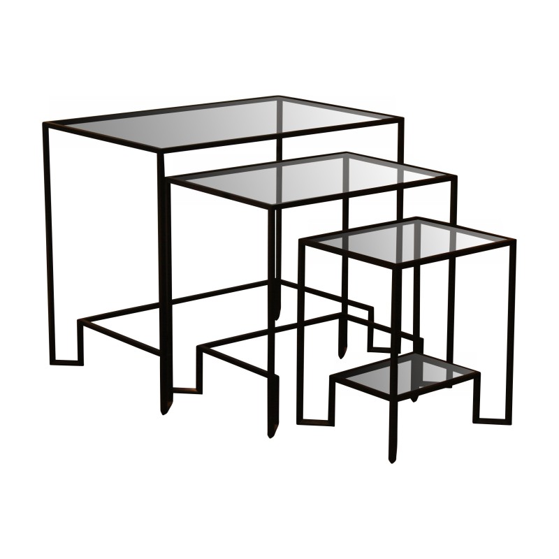 Set of 3 Vintage-style nesting tables, in solid iron with … - Moinat - Nest of tables Set of 3 Vintage-style nesting tables, in solid iron with … - Moinat - Nest of tables
