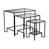 Set of 3 Vintage-style nesting tables, in solid iron with … - Moinat - Nest of tables