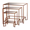 套 3 个复古风格嵌套桌，实心铁制，带有…… - Moinat - Nest of tables