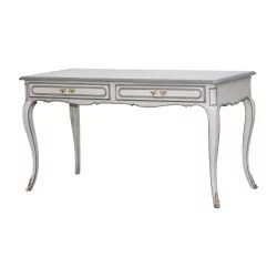  1 张路易十五风格的书桌（原型），白色山毛榉木，带有……