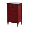 Chiffonnier en merisier massif peint rouge vif avec 5 tiroirs. - Moinat - Commodes, Chiffonniers, Semainiers