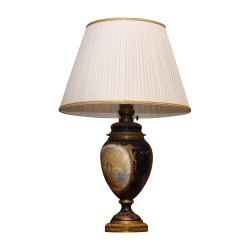 Sèvres-Porzellanlampe blau bemalt mit Szenendekor …